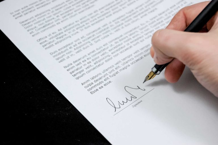 Signature d'un document